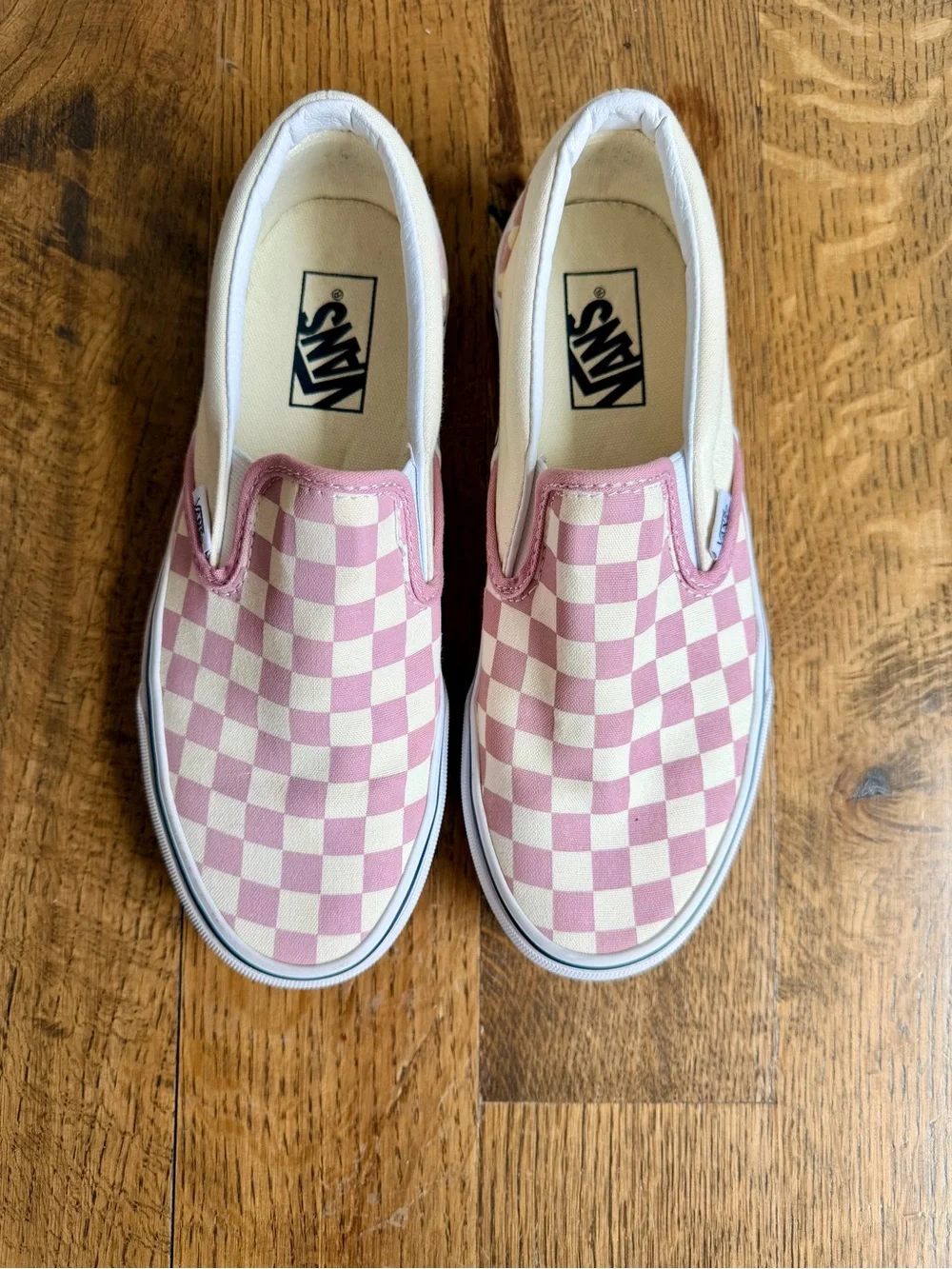 Vans Classic Pink and White Checkerboard Slip On Sneakers Women’s Size 8.5 - Picture 1 of 7